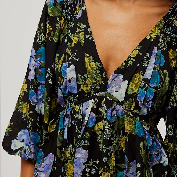 NEW Free People Beck Mini Dress In Black Combo - Picture 8 of 14